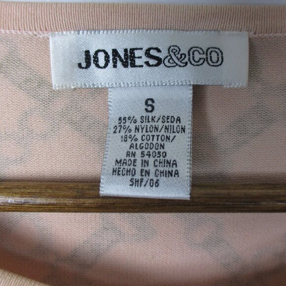 Jones New York Cardigan Silk Blend Sze S Equestrian Bridle Pattern Old Money - Picture 6 of 6